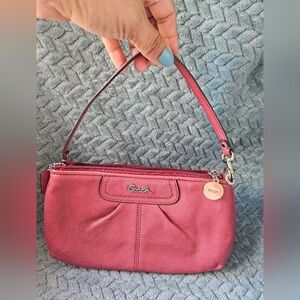 SOLD! Coach Pink Leather Wristlet